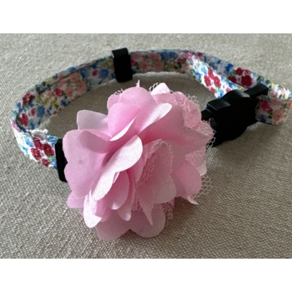 Pink Floral Kitten‎ Collar Break Away 9"-12"